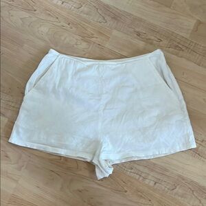 Leith Women's High Waist White Shorts